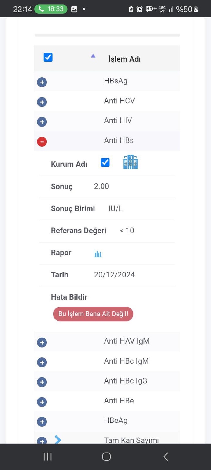 Arkadaşlar bu nedemek oluyor arkadaşımın kan tahlili testi sağlıkçı arkadaşlar bakabilirmi?