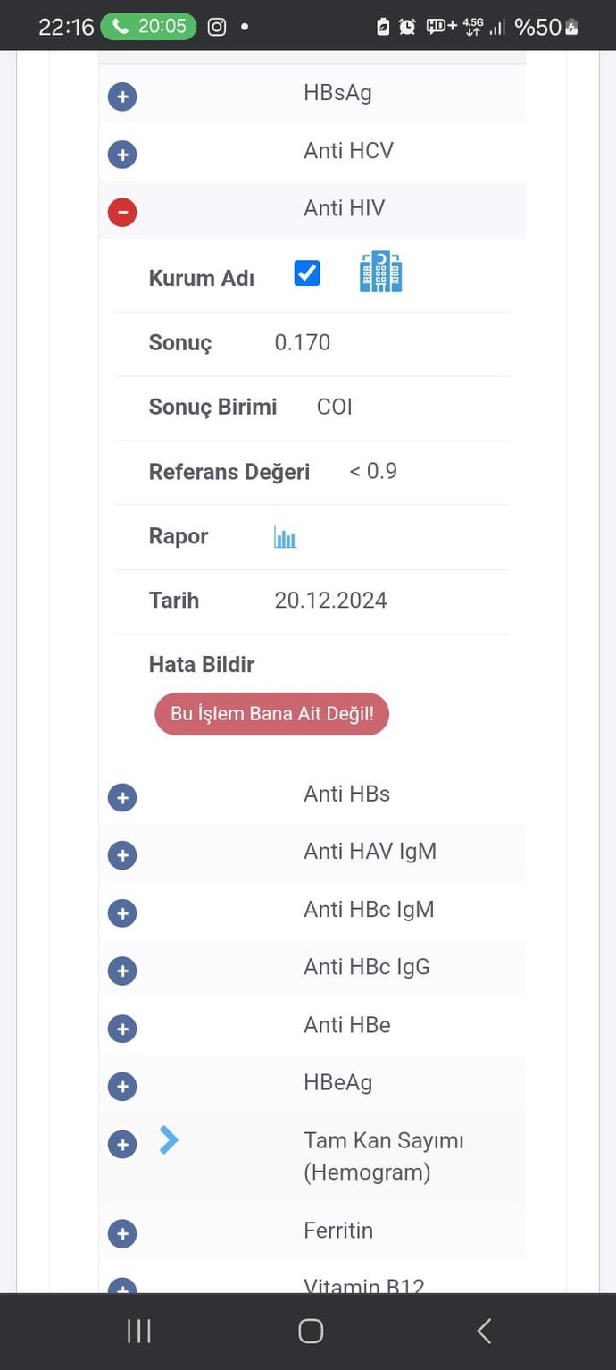 Arkadaşlar bu nedemek oluyor arkadaşımın kan tahlili testi sağlıkçı arkadaşlar bakabilirmi?