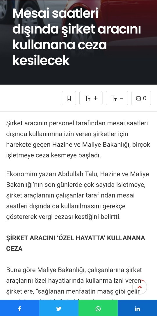 Bu karar nedir şu an var mı böyle bişi. Şirket aracı kullanımı yasak mı artık ceza mı var?
