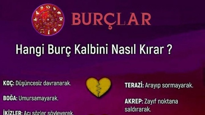 Burçlar kalbi nasıl kırar?