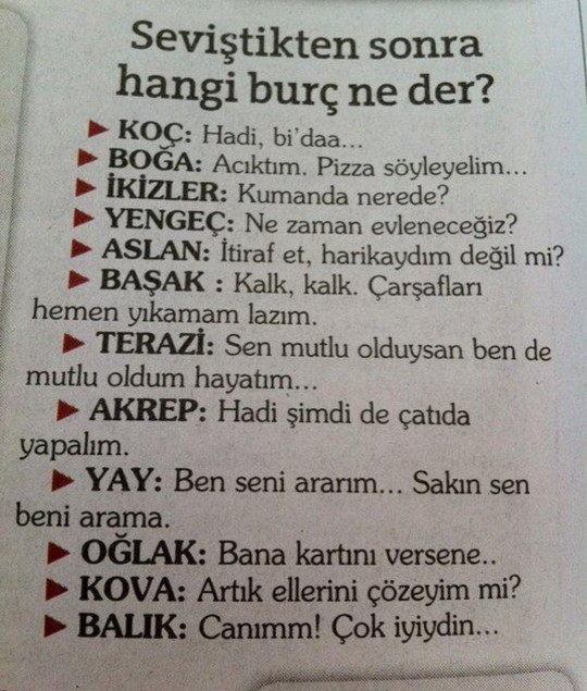 Senin burcun ne dermiş?