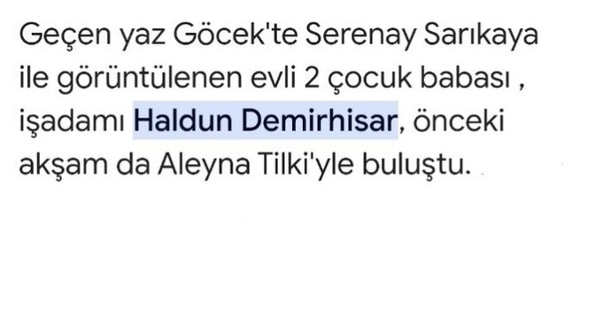 Evli iş adamı aynı anda hem aleyna tilkiyi hem serenayı idare etmiş?