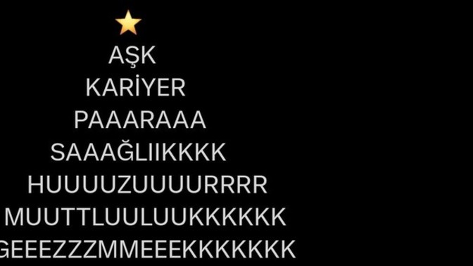 Görselde ki yılbaşı ağacında yer alanlardan sağlık dışında yeni yılda en çok olmasını istediğiniz o şey hangisi?