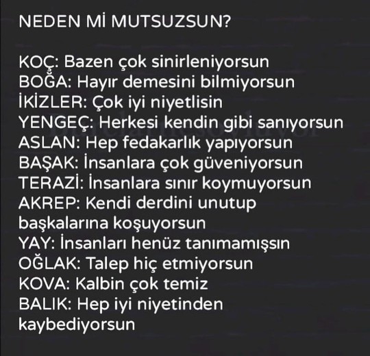 Burçlara göre neden mutsuzsunuz?