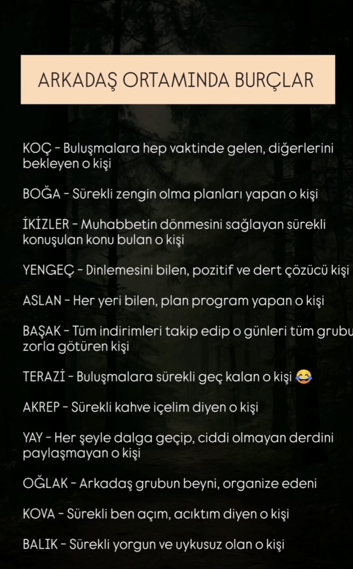 Arkadaş ortamında burçlar nasıldır?