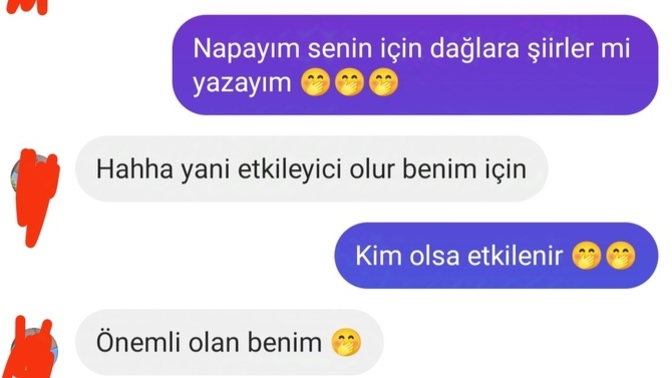 Çok ilgi bekleyen flörtden olur mu? ne var yani iki günde bir cevap yazıyorsam çok abartmış bence 🤭 haksız mıyım 🤭?