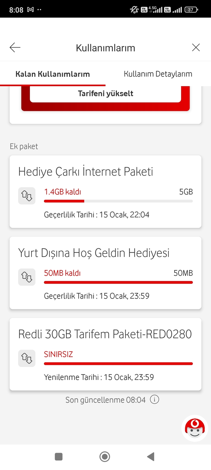 Redli 30 GB pakete neler dahil?