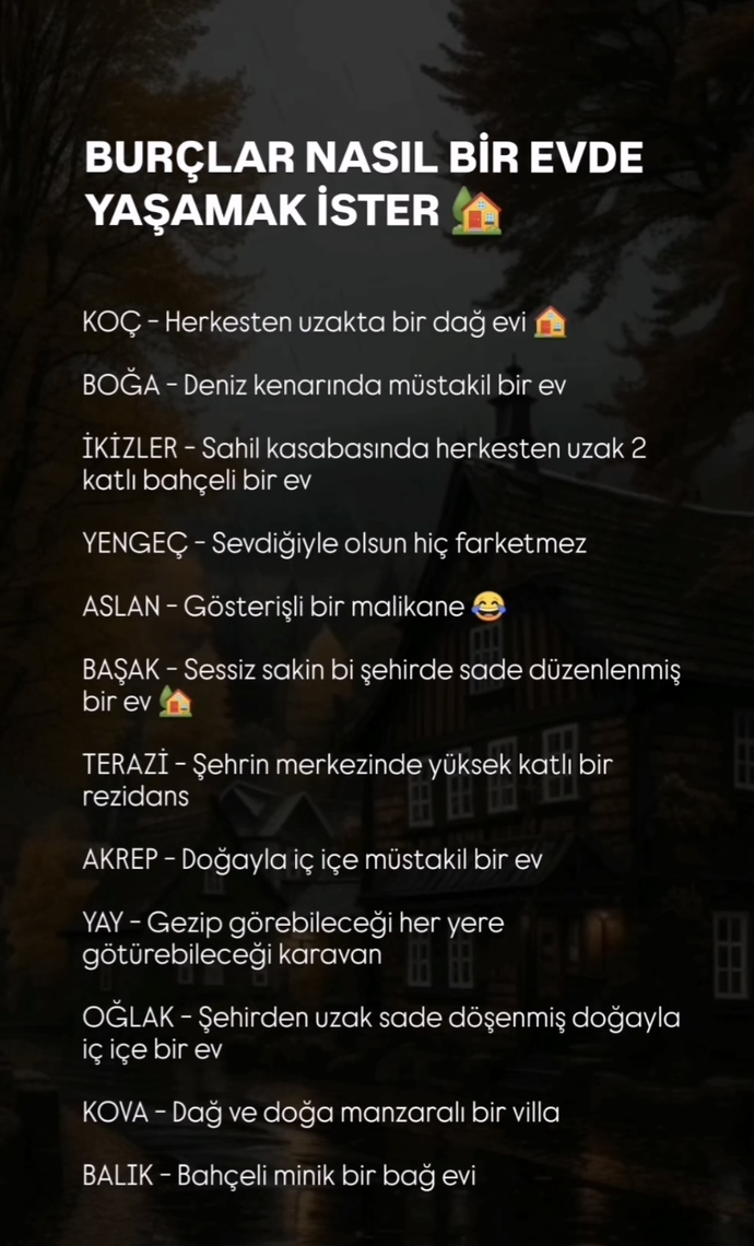 Burçlar nasıl bir evde yaşamak ister?