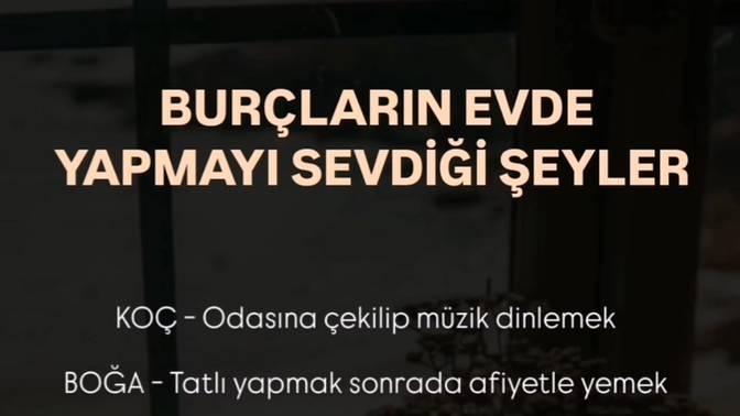 Burçların evde yapmayı sevdiği şeyler nedir?