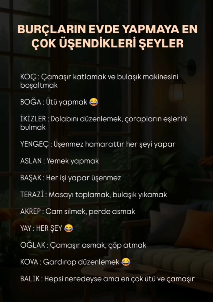 Senin burcun ne yapmaya üşeniyor?