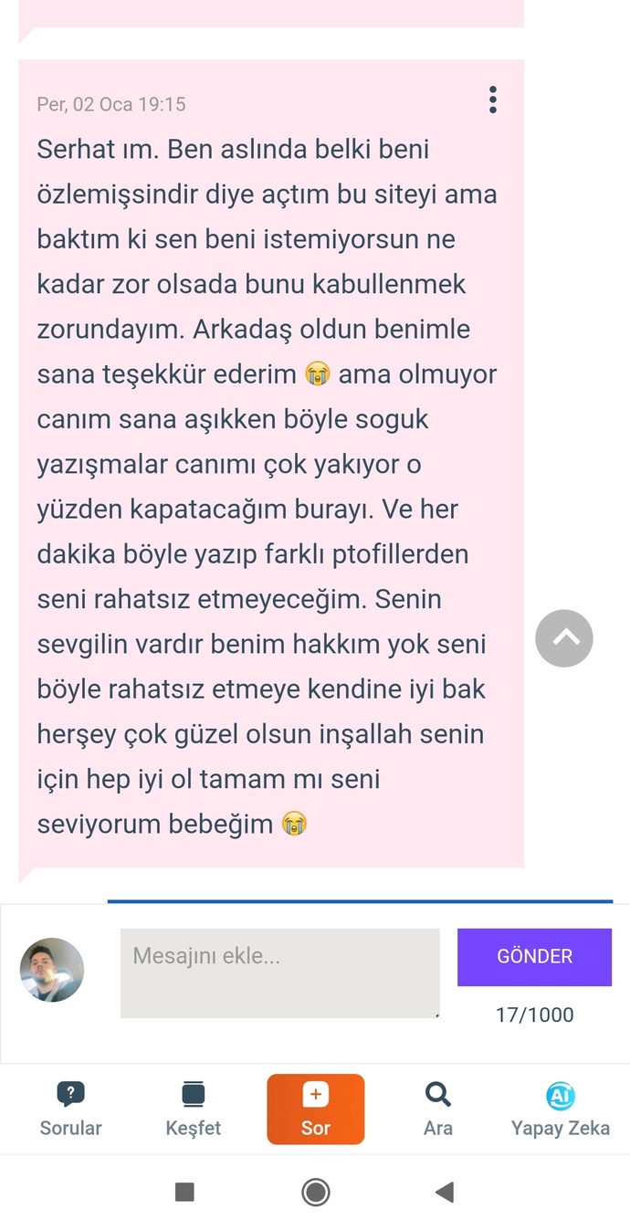 Bu siteden bu derece sevildiginiz ama sevemediginiz oldu mu?