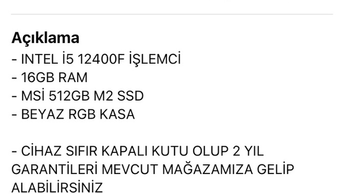 Sizce bu bilgisayar sistemi nasıl tavsiyeniz neler?