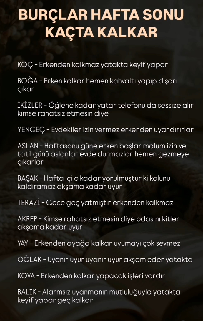 Burçlar hafta sonu kaçta kalkar?