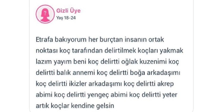 Bütün insanları koç burçları mı delirtiyor?