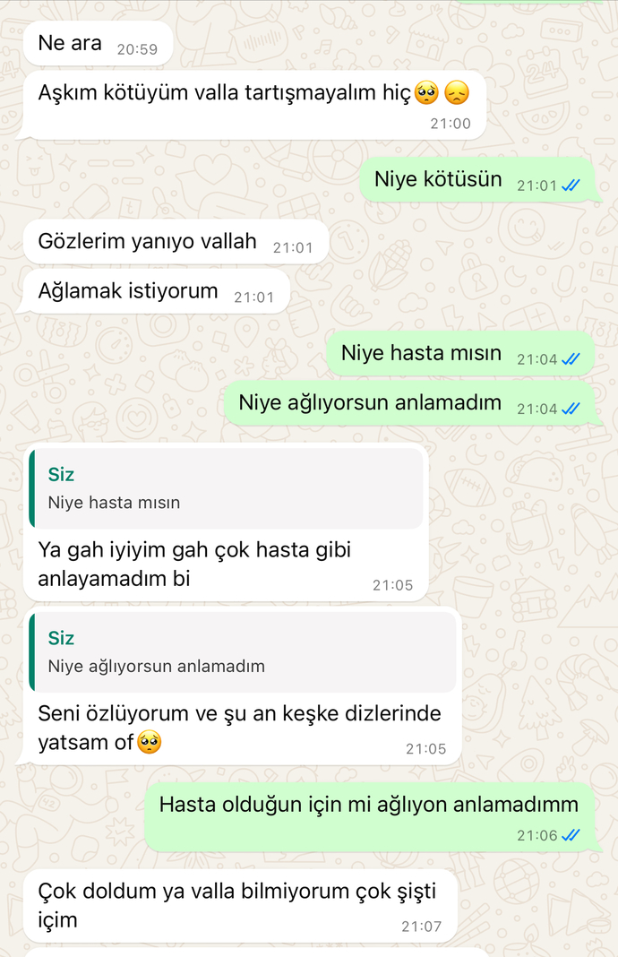 Sevgilim çok duygusal ve ezik gibi değil mi?