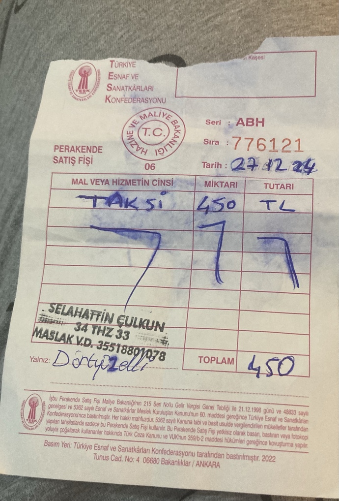 Taski fişini masraf yazdırıcam sizce bu fiş yazılır mı?
