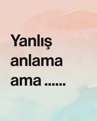 Yanlış anlama ama bir şey dicem cümlesinden sonra nasıl bir cümle beklersiniz?