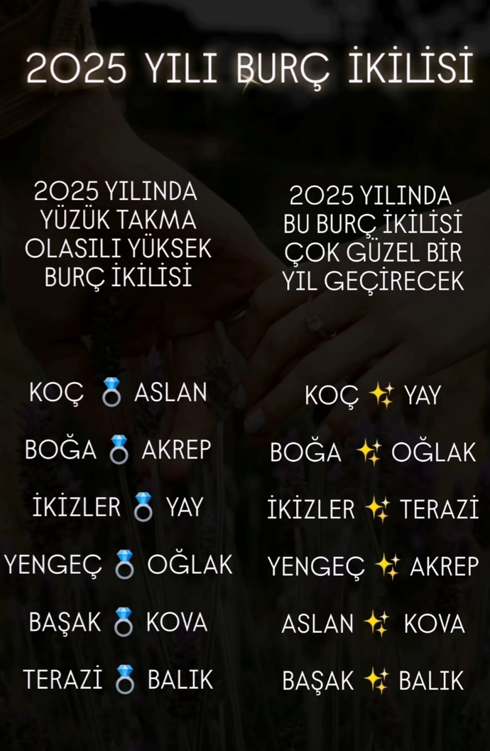 2025 yılı burç ikilisi hangi burçlardır?