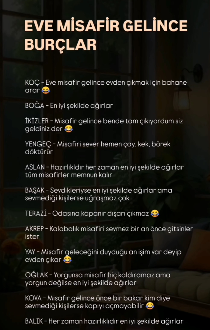 Eve misafir gelince burçlar nasıl karşılar?