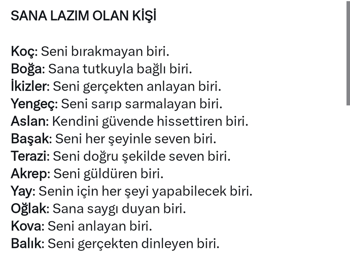 Burcunuza göre nasıl birisine ihtiyacınız var?