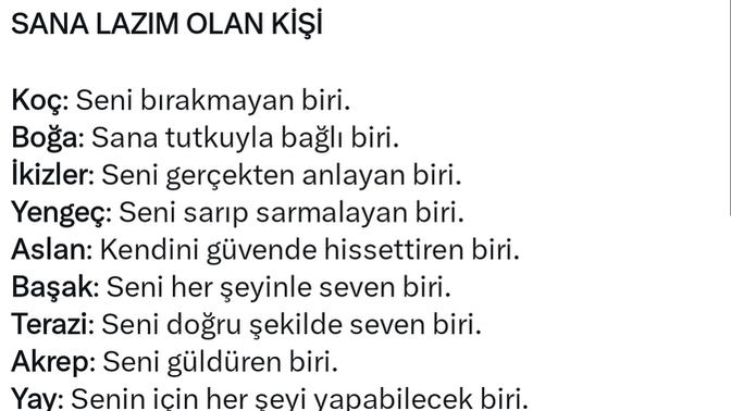 Burcunuza göre nasıl birisine ihtiyacınız var?
