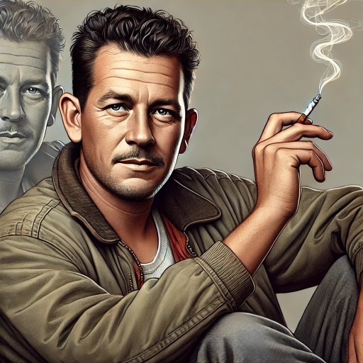 Yapay zekaya çizdirdiğim ünlü yazar John Steinbeckin fotoğrafı güzel olmuş mu🤩?