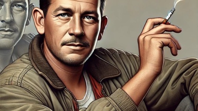 Yapay zekaya çizdirdiğim ünlü yazar John Steinbeck'in fotoğrafı güzel olmuş mu🤩?
