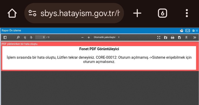 Oturum açılmamış diyor nasıl açacağım?