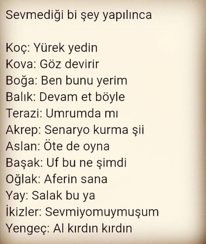 Burçlara sevmediği bir şey yapılınca nasıl tepki verirmiş 😁?