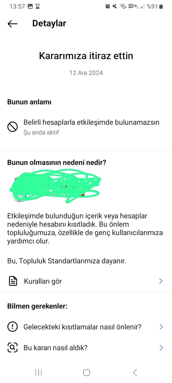 Belirli hesaplarla etkileşim de bulunamazsın ve şu an da aktif ibaresi var hemen altında instagram da bu tür şeyler geçici mi?