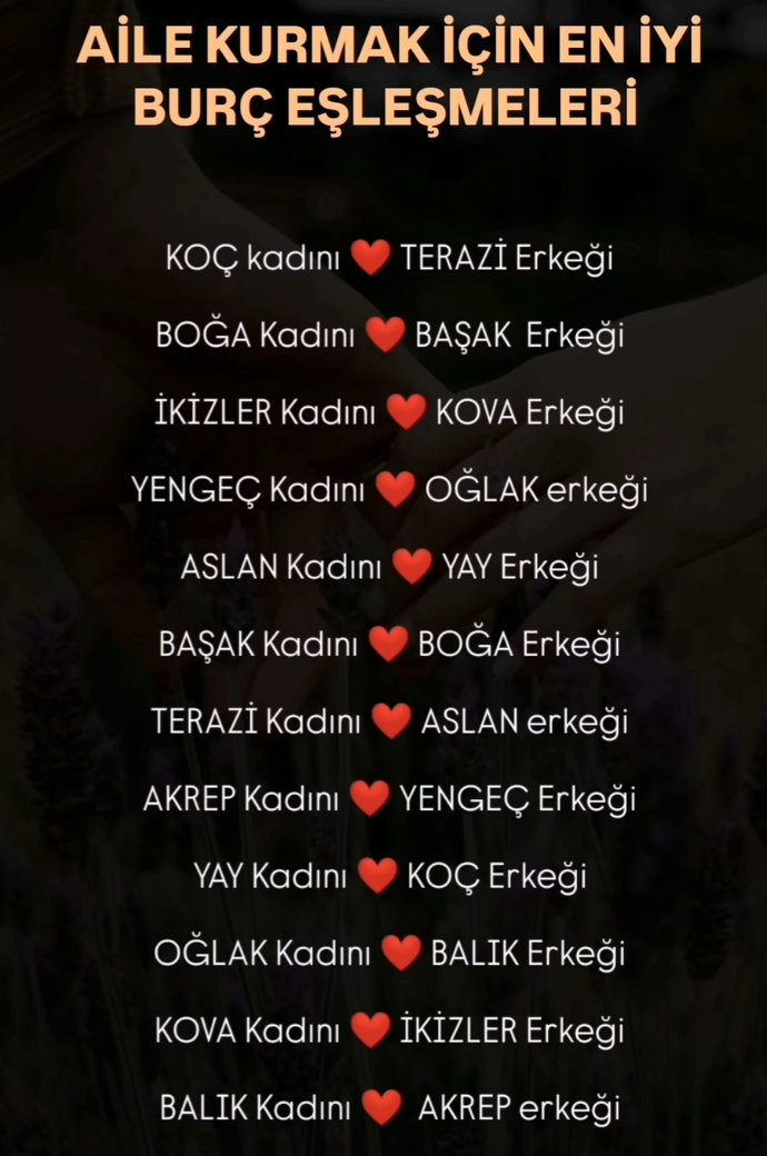 Aile kurmak için en iyi burç eşleşmeleri nedir?