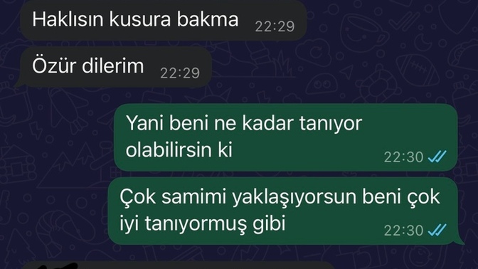 Konuştuğum kişi gereğinden fazla samimiyet gösterdi ve tepki verdim. Haksız mıyım?
