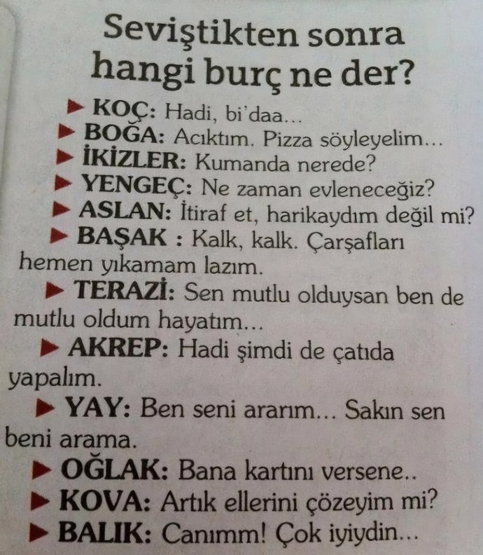 Seviştikten sonra burcunuz ne diyor 🫠?
