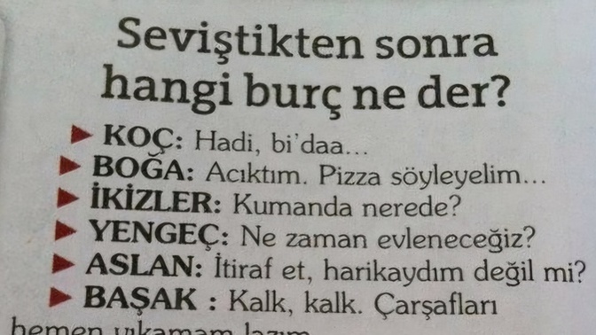 Seviştikten sonra burcunuz ne diyor 🫠?