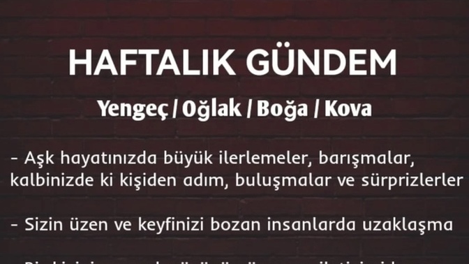 Burçlarda bu hafta gündemde neler var?