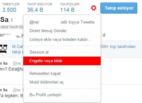 Twitter engelleme