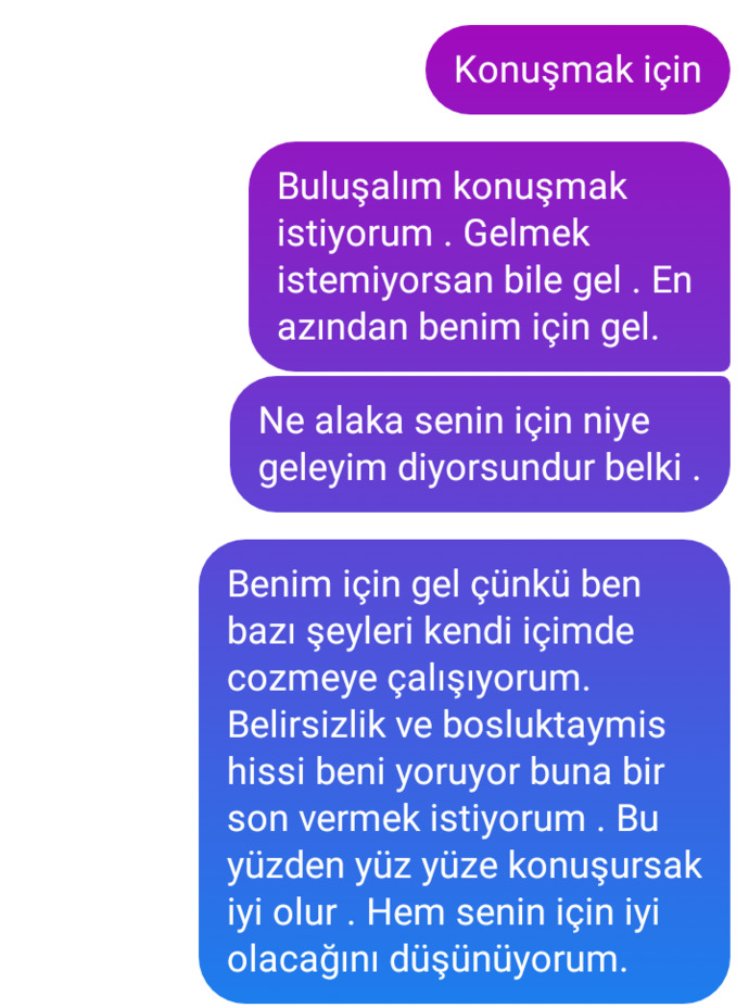 Eski sevgilime bu mesajı attım sizce kabul eder mi?