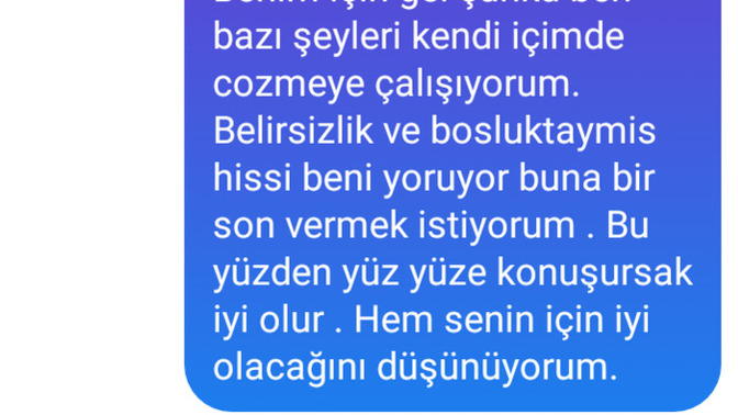 Eski sevgilime bu mesajı attım sizce kabul eder mi?