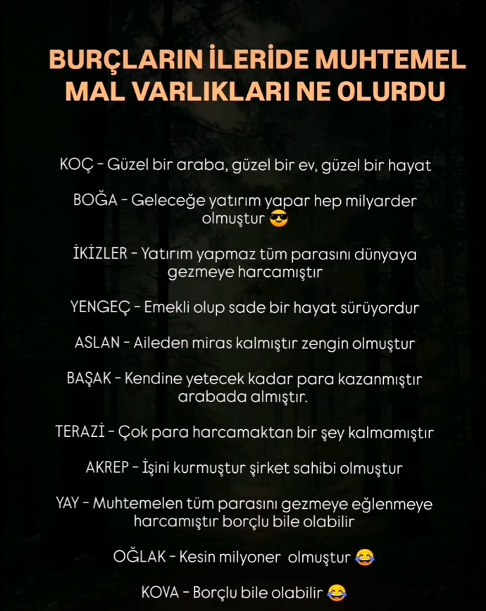 Burçların ilerde mal varlıkları ne olurdu?