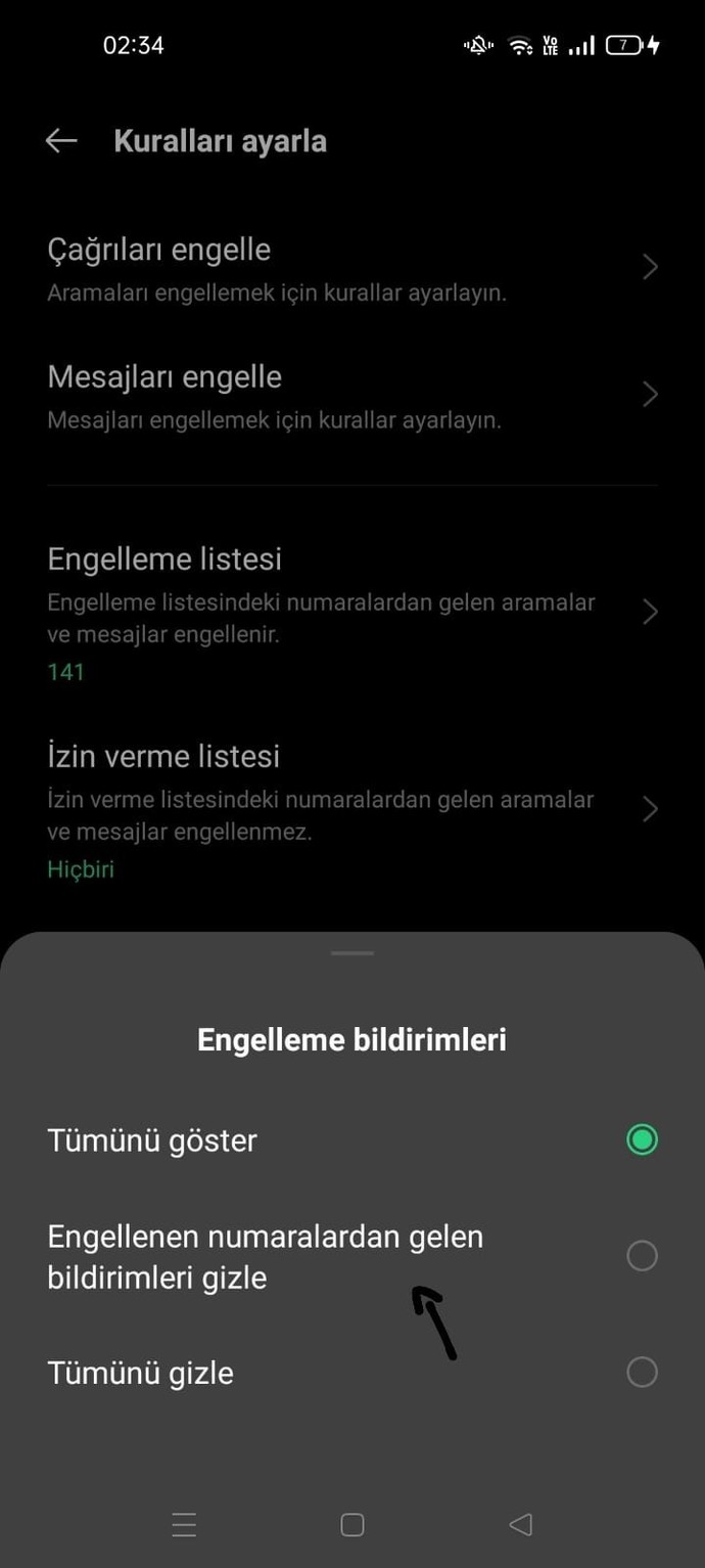 Bildirimi nasıl emgellerim?