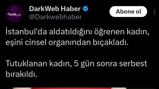 Aldatıldığını öğrenen bir kadın, eşinin organını kesti. Tutuklanan kadın, 5 gün sonra serbest bırakıldı. Doğru bir karar mı?