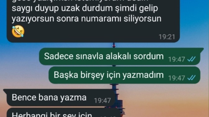 Hoşlanmaya başlamıştım niye bana böyle yaptı? otel filan demişti diye takılmalık istemiyorumdedim sonra profili gitti silmiş beni?