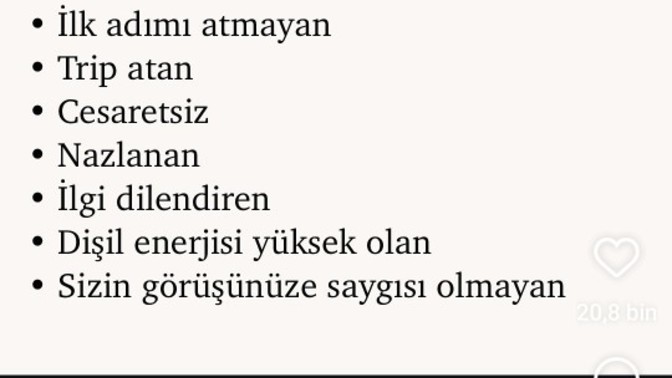 Uzak durulması gereken erkek tipi özelliği nedir?