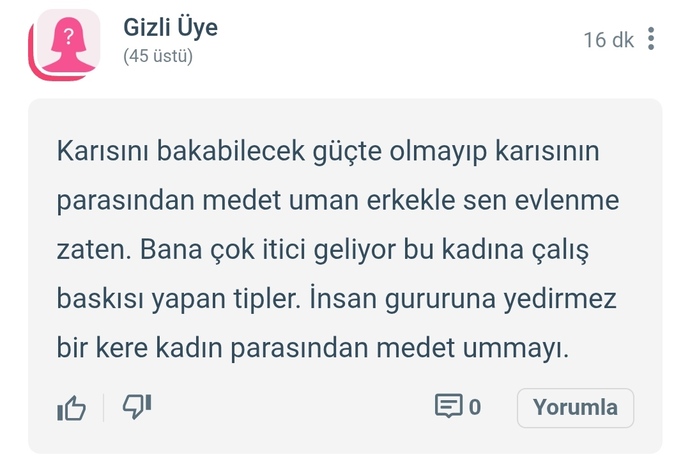 Feminist kızlar çalışmayan erkekle evlenir mi?