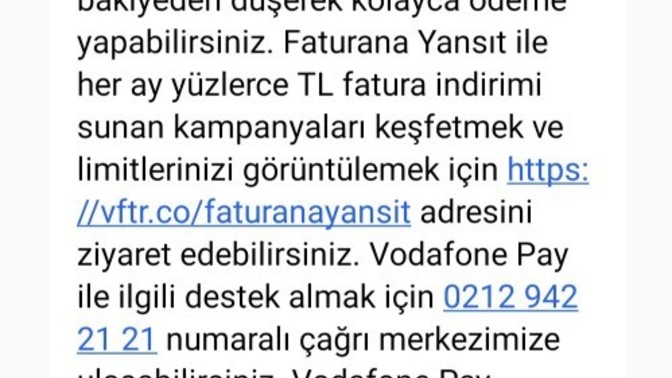 Vodafone arıyor sürekli?