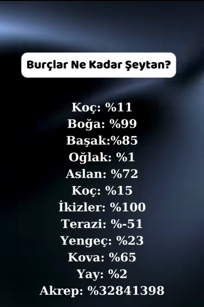 En şeytan burç?