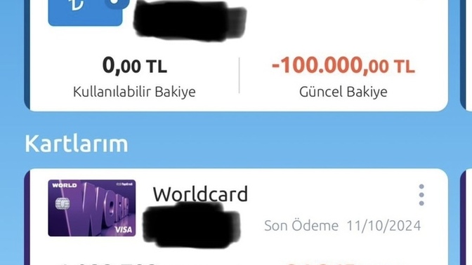 Kredi kartımı 3 aydır ödeyemedim 34 bin tl eksi bakiye koymus?