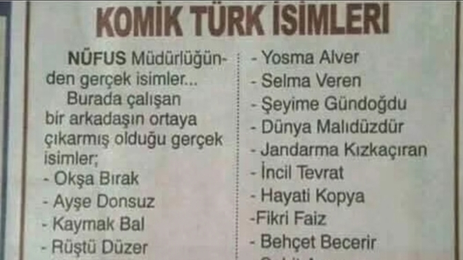 Sizce en komik hangi isim 😂?