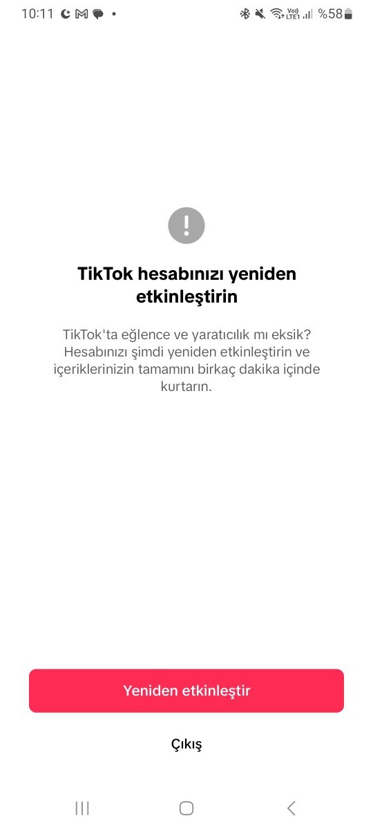 Tiktoku yeniden nasıl kullanırım?