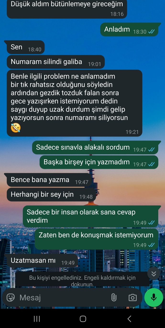 Bir cocuk vardi sizce yanlis mi yapmisim yoksa dogru mu? benle takilmak istemisti otel ev filan dedi redettim?